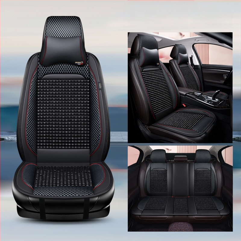 Puidust helmestega autoistmepadi, poolpakk suvist üheosalist, Four Seasons universaalne ventilatsiooniga hingav suvine jahe padi helmestega istmepadi