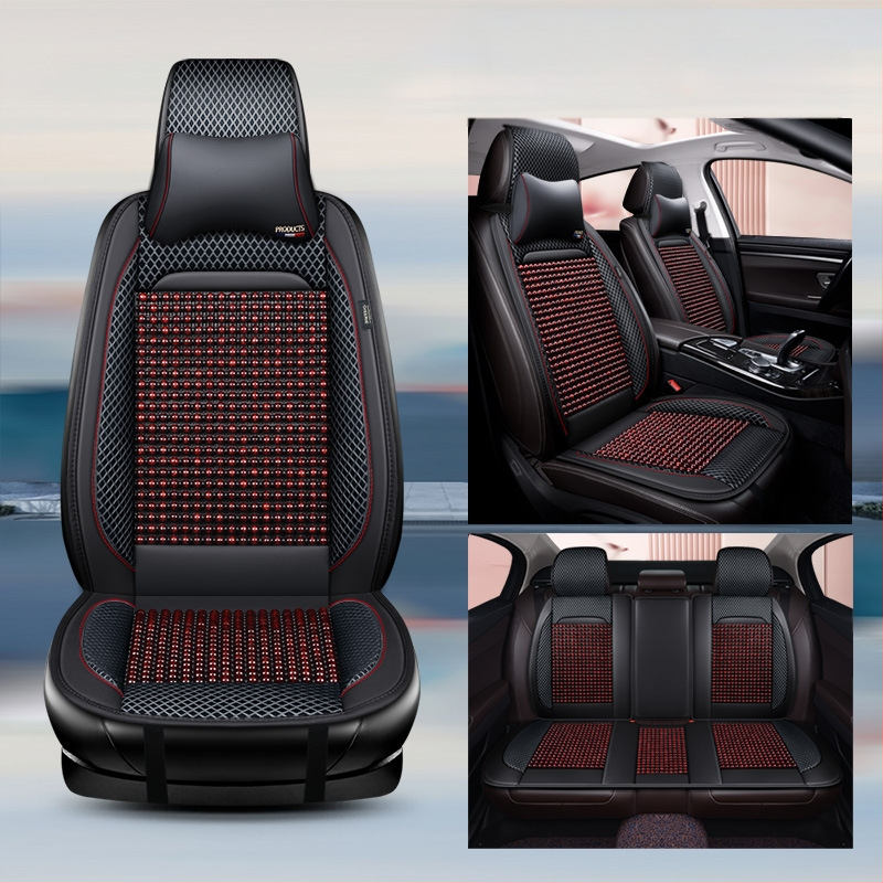 Puidust helmestega autoistmepadi, poolpakk suvist üheosalist, Four Seasons universaalne ventilatsiooniga hingav suvine jahe padi helmestega istmepadi