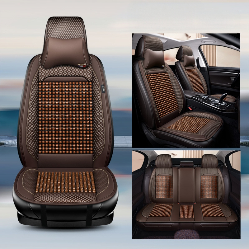 Puidust helmestega autoistmepadi, poolpakk suvist üheosalist, Four Seasons universaalne ventilatsiooniga hingav suvine jahe padi helmestega istmepadi