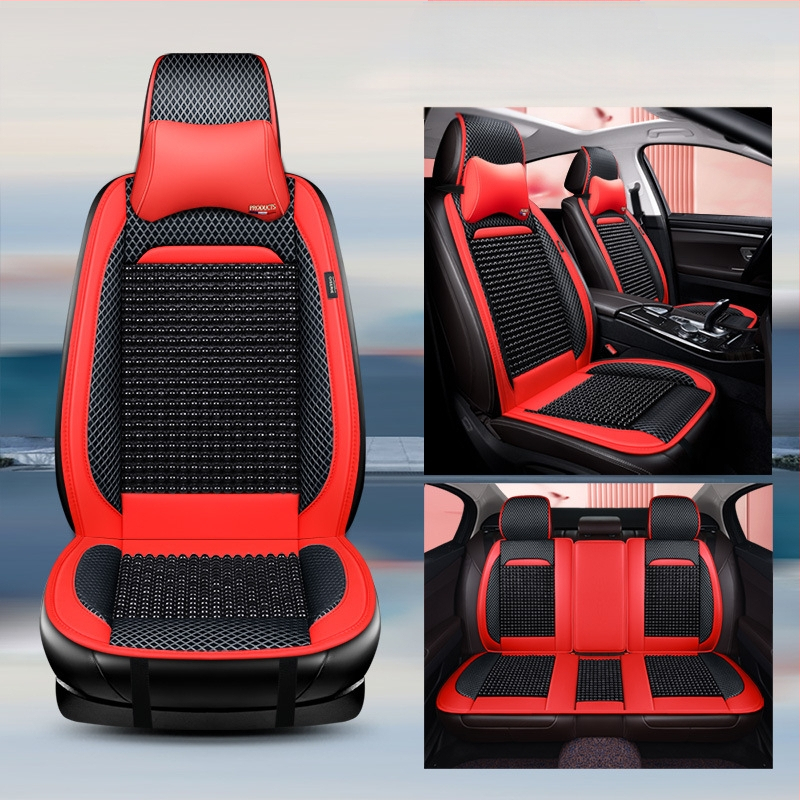 Puidust helmestega autoistmepadi, poolpakk suvist üheosalist, Four Seasons universaalne ventilatsiooniga hingav suvine jahe padi helmestega istmepadi