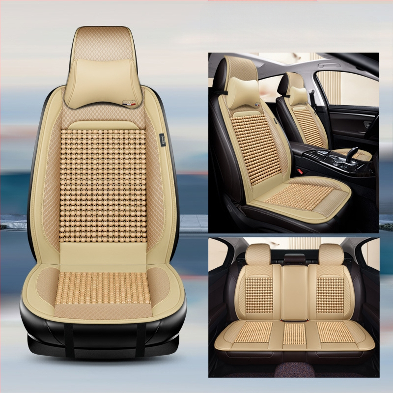 Puidust helmestega autoistmepadi, poolpakk suvist üheosalist, Four Seasons universaalne ventilatsiooniga hingav suvine jahe padi helmestega istmepadi