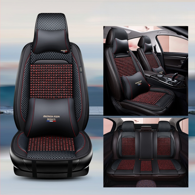 Puidust helmestega autoistmepadi, poolpakk suvist üheosalist, Four Seasons universaalne ventilatsiooniga hingav suvine jahe padi helmestega istmepadi