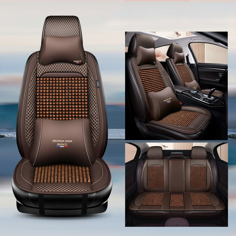 Puidust helmestega autoistmepadi, poolpakk suvist üheosalist, Four Seasons universaalne ventilatsiooniga hingav suvine jahe padi helmestega istmepadi