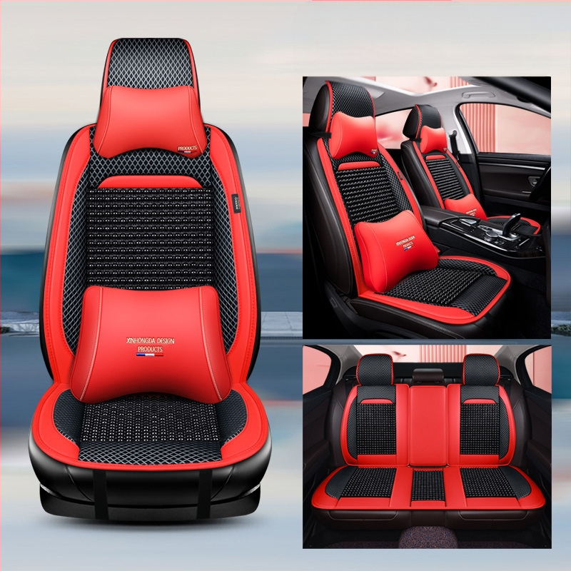 Puidust helmestega autoistmepadi, poolpakk suvist üheosalist, Four Seasons universaalne ventilatsiooniga hingav suvine jahe padi helmestega istmepadi