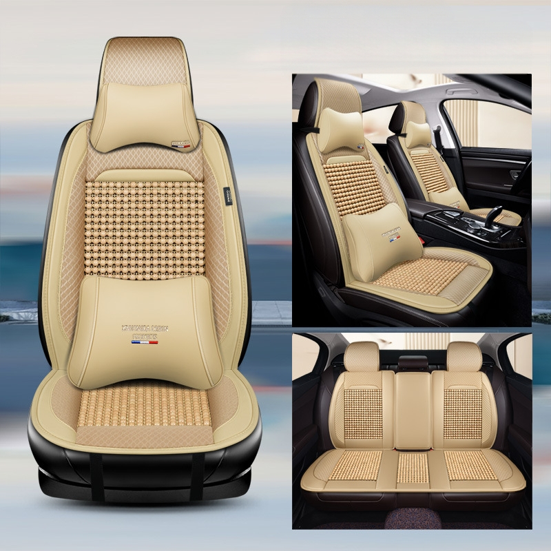 Puidust helmestega autoistmepadi, poolpakk suvist üheosalist, Four Seasons universaalne ventilatsiooniga hingav suvine jahe padi helmestega istmepadi