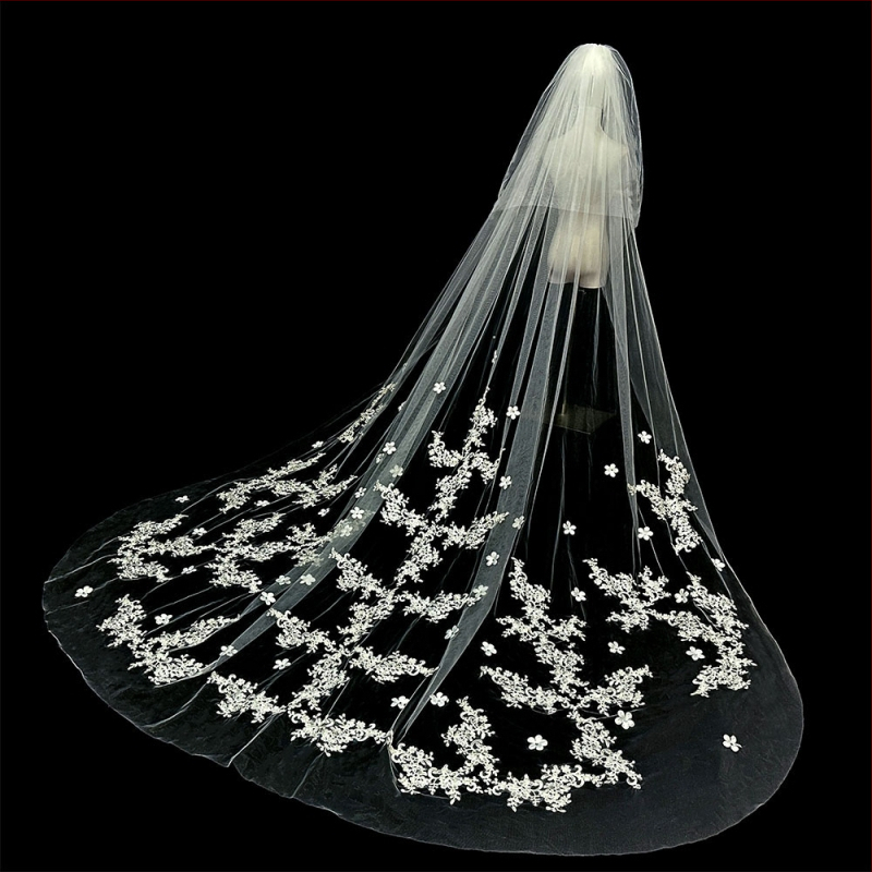 Nuotakos vestuvių pagrindinė vestuvinė suknelė, šydas, super nemirtingas mori, korėjietiško stiliaus ilgauodegis nėriniuotas šydas, aksesuarai