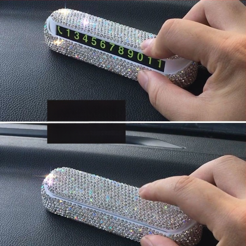 Богиня, блестяща диамантена временна табела за паркиране на кола, 2025 г., нов модел табела с телефонен номер, монтирана в кола, интернет знаменитост, движеща се, номер на кола, орнамент