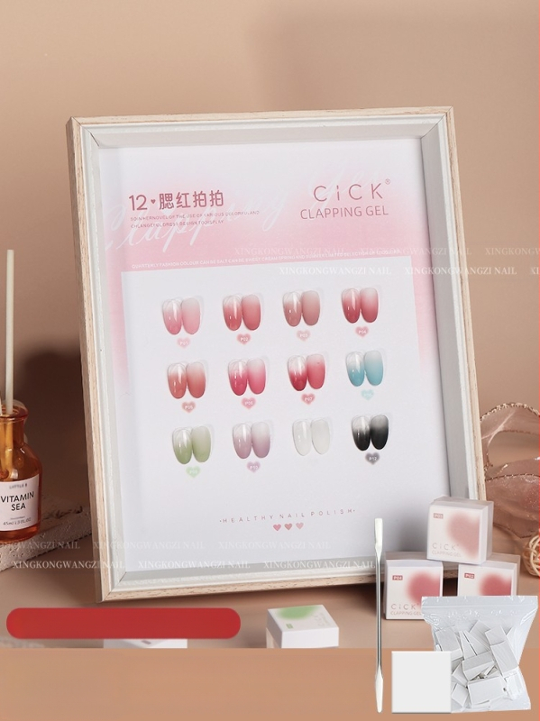 Maniküür Ümmargune ots Terav gradientkäsn Pea Poke Pen Pat Liim Määrdunud Põsepuna Värvitud DIY Küünesalongi Tööriist