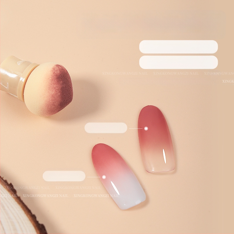 Maniküür Ümmargune ots Terav gradientkäsn Pea Poke Pen Pat Liim Määrdunud Põsepuna Värvitud DIY Küünesalongi Tööriist