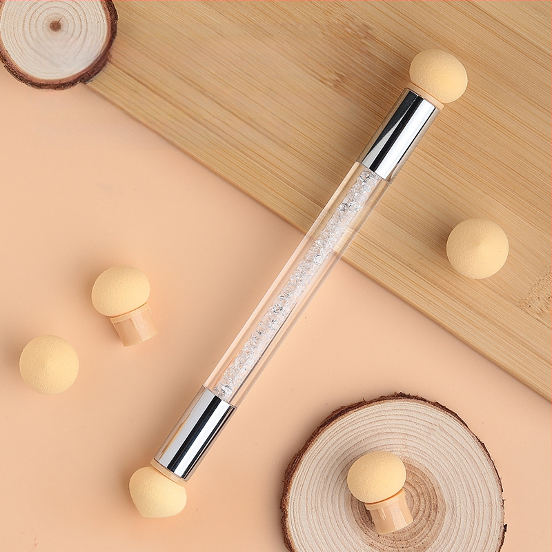 Maniküür Ümmargune ots Terav gradientkäsn Pea Poke Pen Pat Liim Määrdunud Põsepuna Värvitud DIY Küünesalongi Tööriist