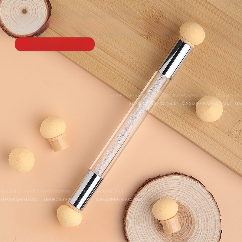 Maniküür Ümmargune ots Terav gradientkäsn Pea Poke Pen Pat Liim Määrdunud Põsepuna Värvitud DIY Küünesalongi Tööriist
