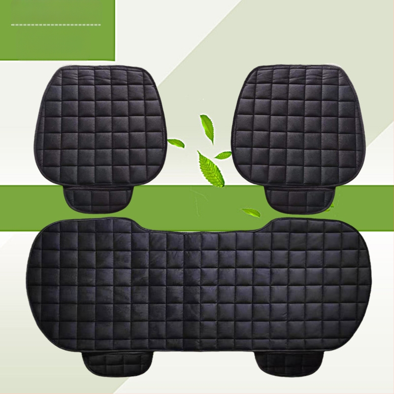 Talvine autoistmepadi ilma seljatoeta, ruudukujuline tikitud pehme, paelteta, soe kolmeosaline esi- ja tagarea ühe istmepadi