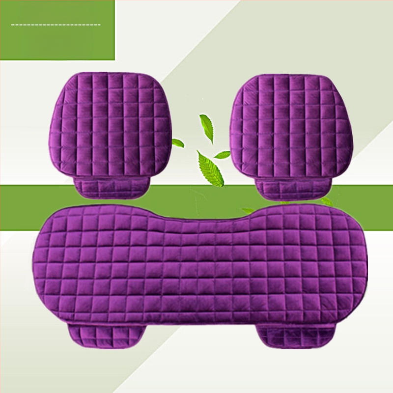 Talvine autoistmepadi ilma seljatoeta, ruudukujuline tikitud pehme, paelteta, soe kolmeosaline esi- ja tagarea ühe istmepadi