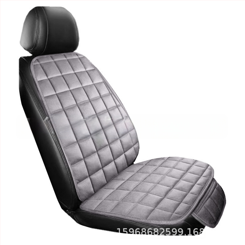 Talvine autoistmepadi ilma seljatoeta, ruudukujuline tikitud pehme, paelteta, soe kolmeosaline esi- ja tagarea ühe istmepadi