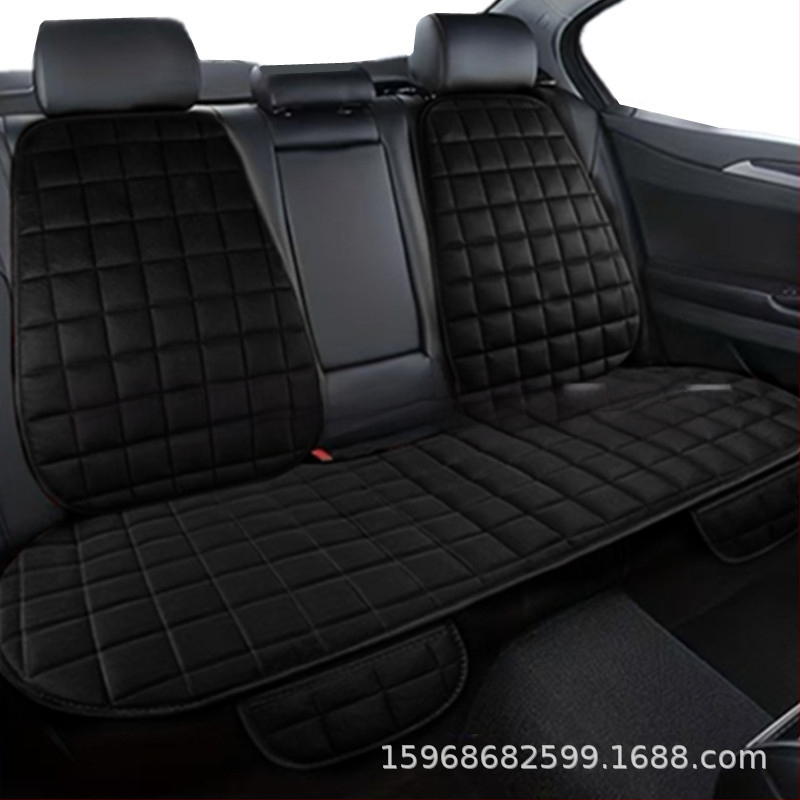 Talvine autoistmepadi ilma seljatoeta, ruudukujuline tikitud pehme, paelteta, soe kolmeosaline esi- ja tagarea ühe istmepadi