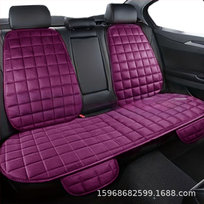 Talvine autoistmepadi ilma seljatoeta, ruudukujuline tikitud pehme, paelteta, soe kolmeosaline esi- ja tagarea ühe istmepadi