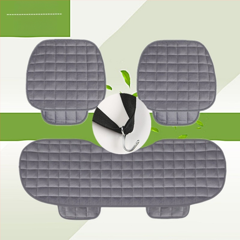 Talvine autoistmepadi ilma seljatoeta, ruudukujuline tikitud pehme, paelteta, soe kolmeosaline esi- ja tagarea ühe istmepadi