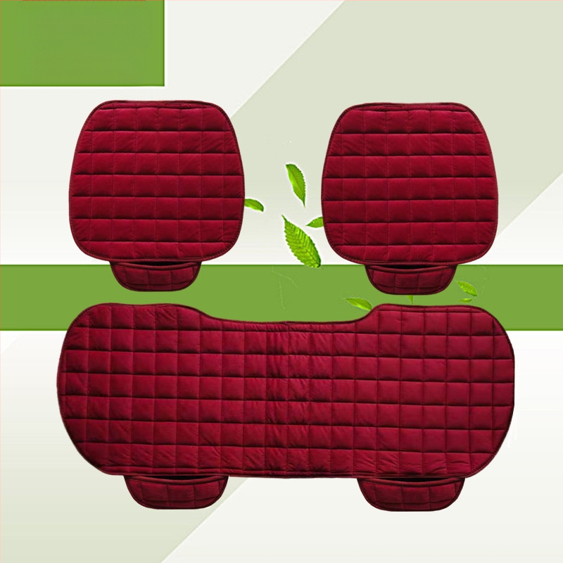Talvine autoistmepadi ilma seljatoeta, ruudukujuline tikitud pehme, paelteta, soe kolmeosaline esi- ja tagarea ühe istmepadi