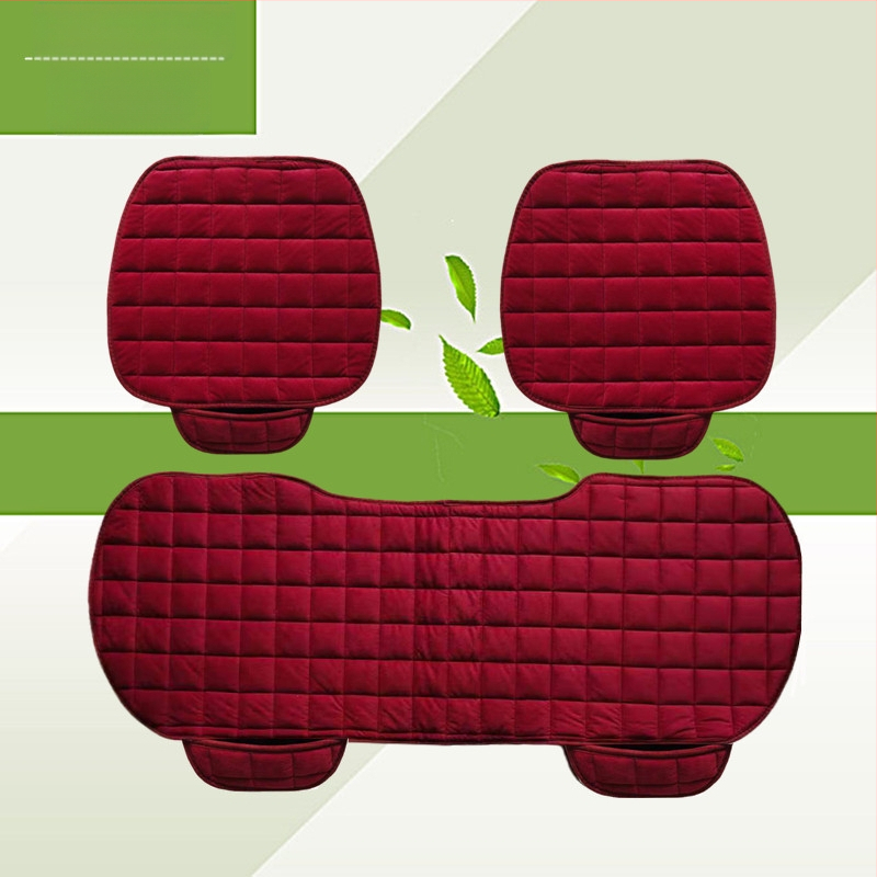 Talvine autoistmepadi ilma seljatoeta, ruudukujuline tikitud pehme, paelteta, soe kolmeosaline esi- ja tagarea ühe istmepadi