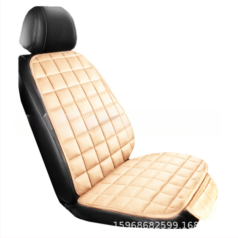 Talvine autoistmepadi ilma seljatoeta, ruudukujuline tikitud pehme, paelteta, soe kolmeosaline esi- ja tagarea ühe istmepadi