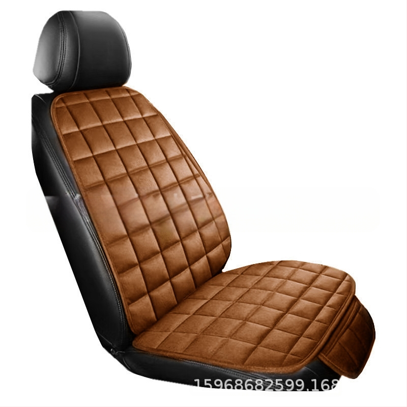 Talvine autoistmepadi ilma seljatoeta, ruudukujuline tikitud pehme, paelteta, soe kolmeosaline esi- ja tagarea ühe istmepadi