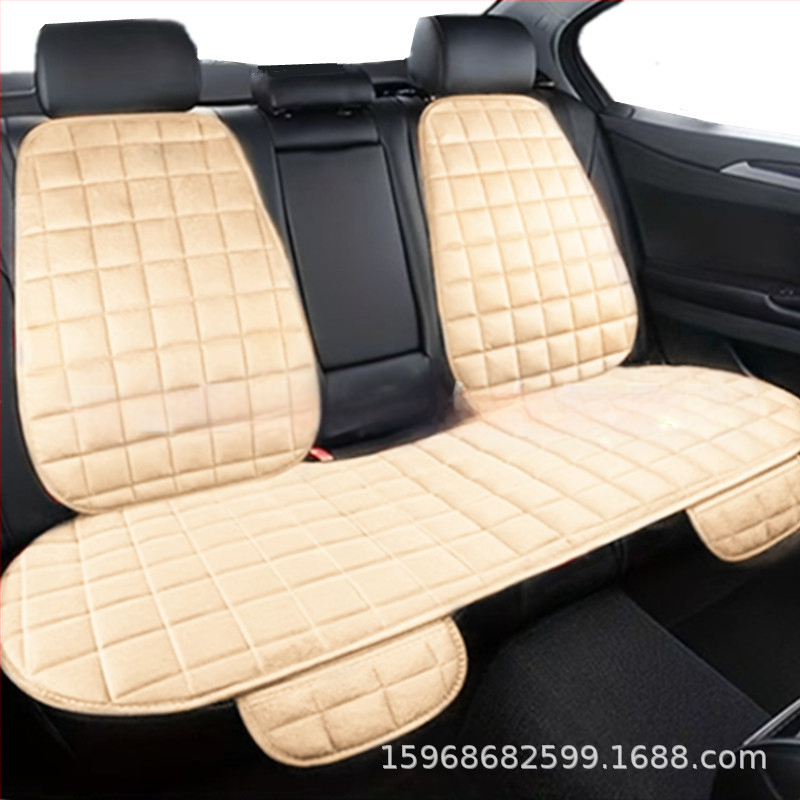 Talvine autoistmepadi ilma seljatoeta, ruudukujuline tikitud pehme, paelteta, soe kolmeosaline esi- ja tagarea ühe istmepadi