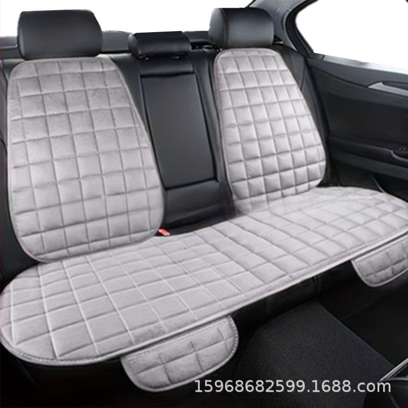 Talvine autoistmepadi ilma seljatoeta, ruudukujuline tikitud pehme, paelteta, soe kolmeosaline esi- ja tagarea ühe istmepadi