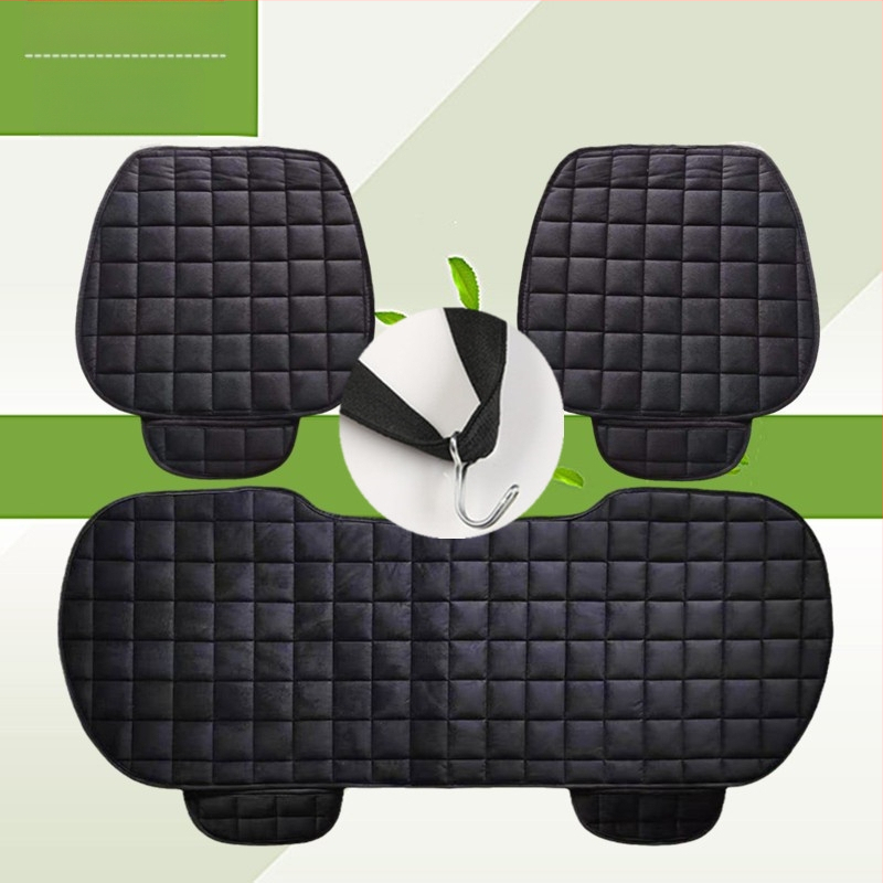 Talvine autoistmepadi ilma seljatoeta, ruudukujuline tikitud pehme, paelteta, soe kolmeosaline esi- ja tagarea ühe istmepadi