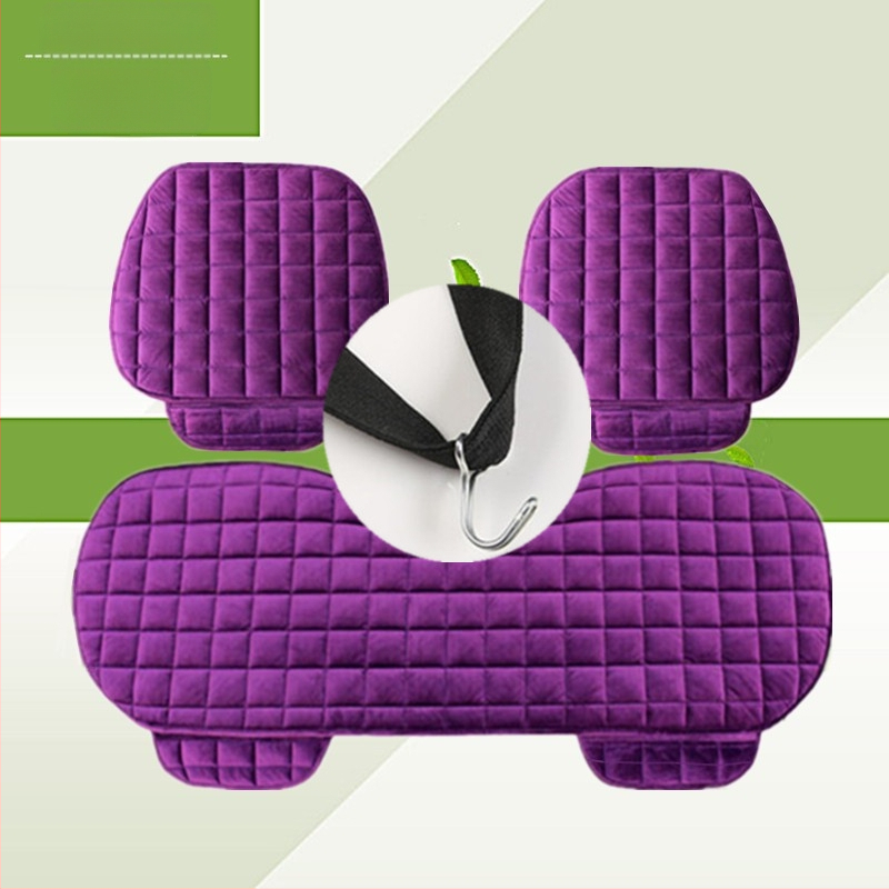 Talvine autoistmepadi ilma seljatoeta, ruudukujuline tikitud pehme, paelteta, soe kolmeosaline esi- ja tagarea ühe istmepadi