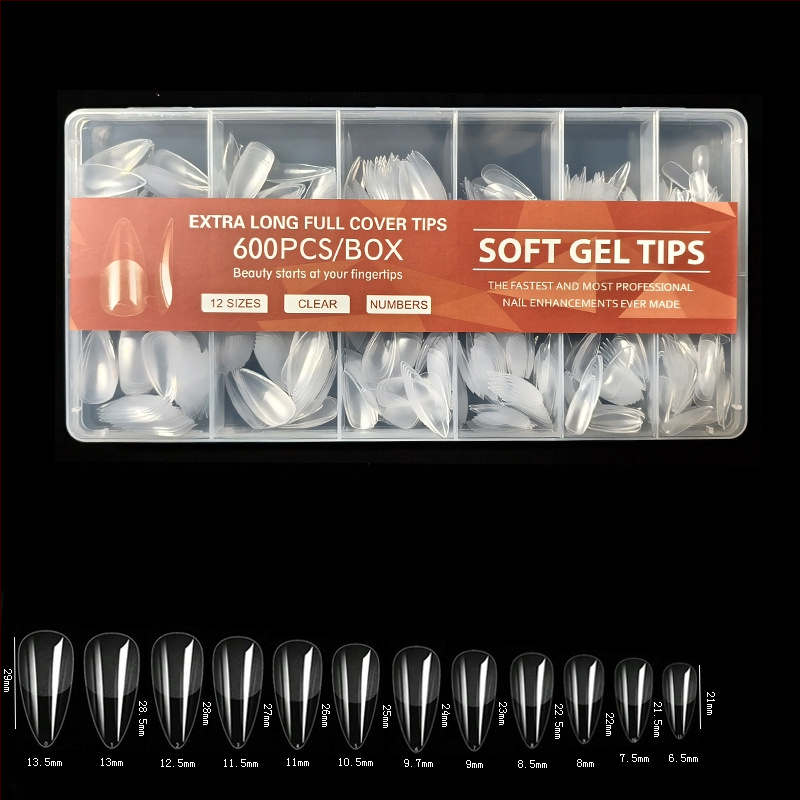 600 karbis küünekunsti küünetükki, volditud, jäljeta, nikerdamata, täiskleebisega, poolmatt, lühike, ruudukujuline, balleti kunstküüneplaaster