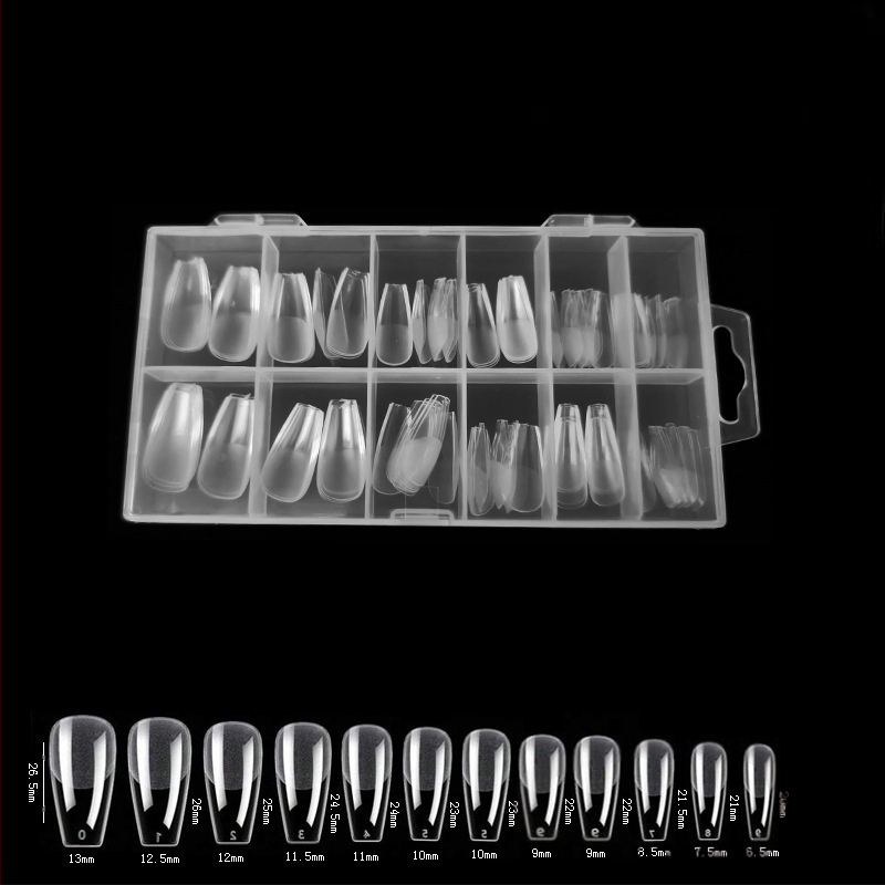 600 karbis küünekunsti küünetükki, volditud, jäljeta, nikerdamata, täiskleebisega, poolmatt, lühike, ruudukujuline, balleti kunstküüneplaaster