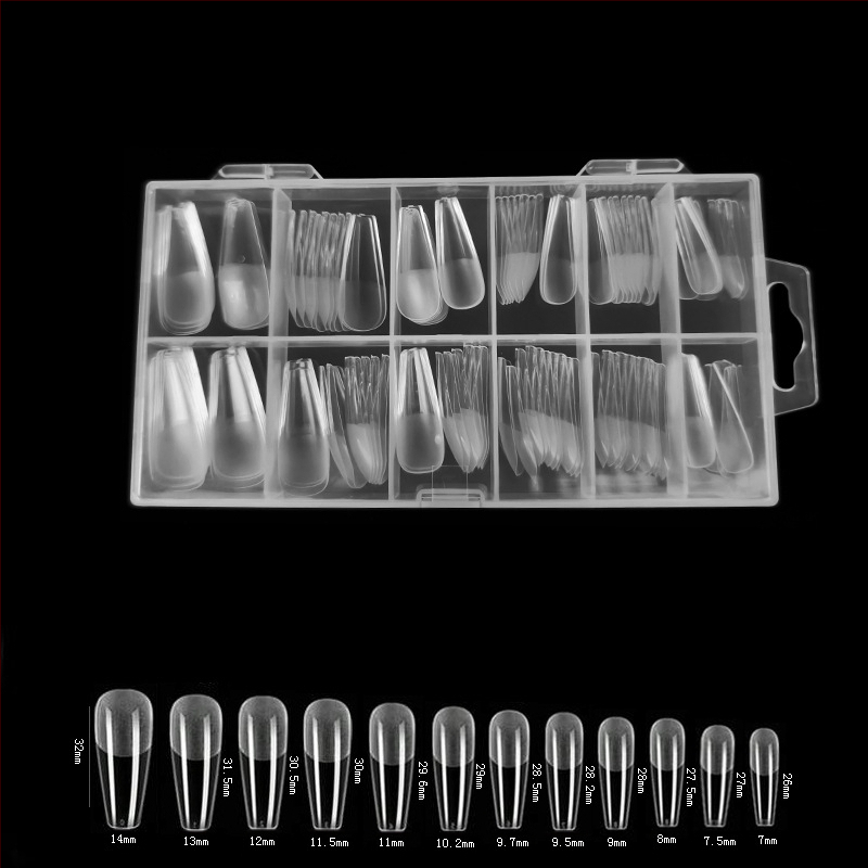 600 karbis küünekunsti küünetükki, volditud, jäljeta, nikerdamata, täiskleebisega, poolmatt, lühike, ruudukujuline, balleti kunstküüneplaaster