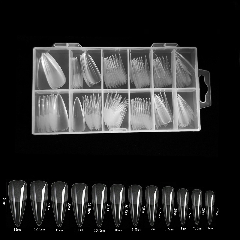 600 karbis küünekunsti küünetükki, volditud, jäljeta, nikerdamata, täiskleebisega, poolmatt, lühike, ruudukujuline, balleti kunstküüneplaaster