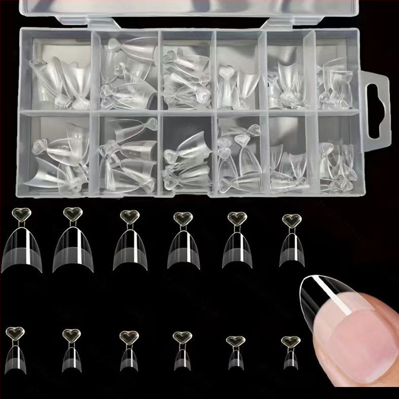 600 karbis küünekunsti küünetükki, volditud, jäljeta, nikerdamata, täiskleebisega, poolmatt, lühike, ruudukujuline, balleti kunstküüneplaaster