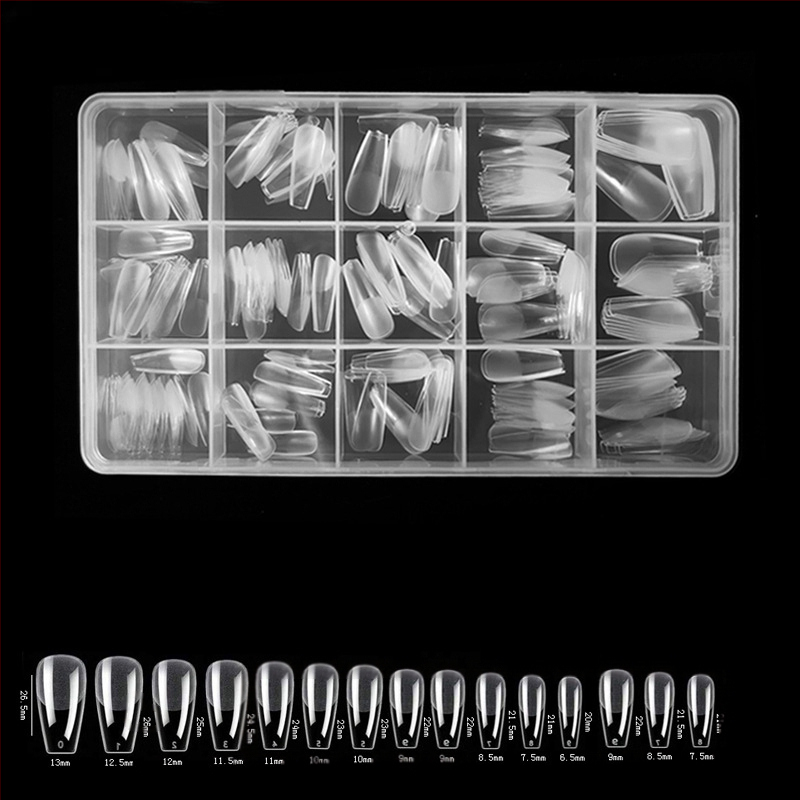 600 karbis küünekunsti küünetükki, volditud, jäljeta, nikerdamata, täiskleebisega, poolmatt, lühike, ruudukujuline, balleti kunstküüneplaaster