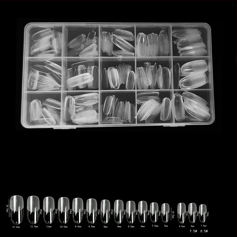 600 karbis küünekunsti küünetükki, volditud, jäljeta, nikerdamata, täiskleebisega, poolmatt, lühike, ruudukujuline, balleti kunstküüneplaaster