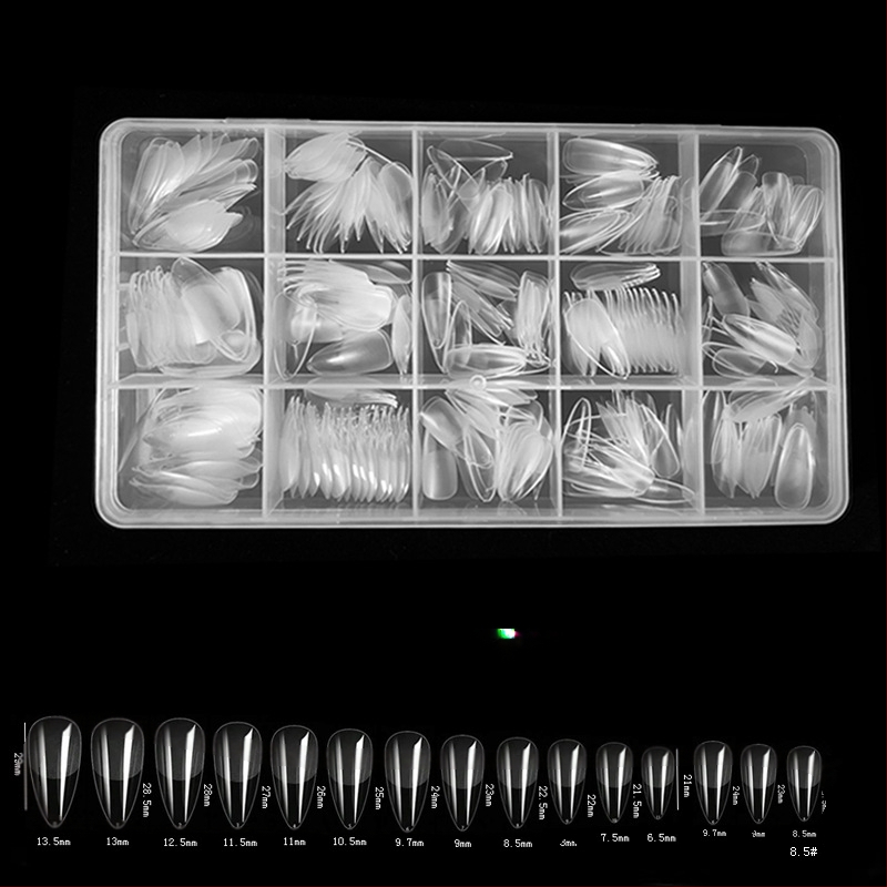 600 karbis küünekunsti küünetükki, volditud, jäljeta, nikerdamata, täiskleebisega, poolmatt, lühike, ruudukujuline, balleti kunstküüneplaaster