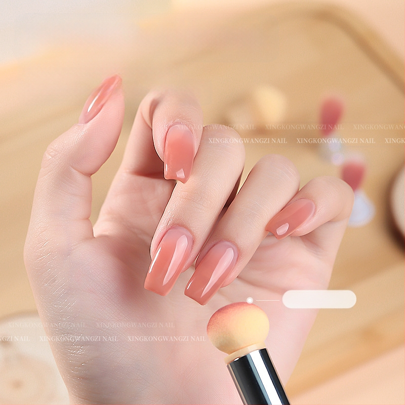 Maniküür Ümmargune ots Terav gradientkäsn Pea Poke Pen Pat Liim Määrdunud Põsepuna Värvitud DIY Küünesalongi Tööriist