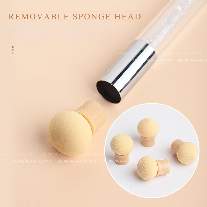 Maniküür Ümmargune ots Terav gradientkäsn Pea Poke Pen Pat Liim Määrdunud Põsepuna Värvitud DIY Küünesalongi Tööriist