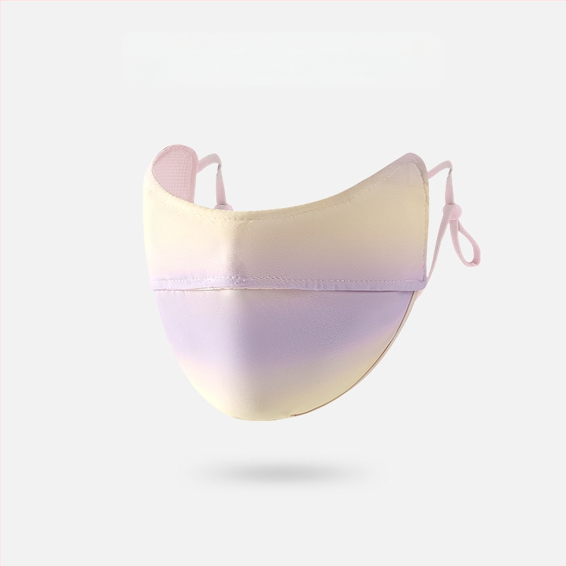 Γυναικεία Μάσκα Αντηλιακής Προστασίας για Γωνία Ματιών, Αναπνέουσα, Καλοκαιρινή, Αντι-υπεριώδης, Ντεγκραντέ, Πάγος, Μεταξωτή Στερεοφωνική Μάσκα Σκίασης UPF50