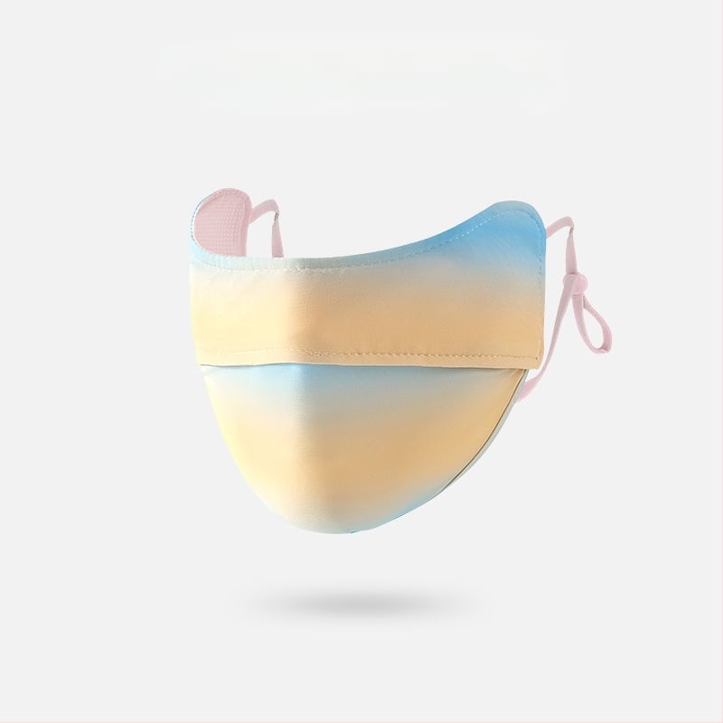 Γυναικεία Μάσκα Αντηλιακής Προστασίας για Γωνία Ματιών, Αναπνέουσα, Καλοκαιρινή, Αντι-υπεριώδης, Ντεγκραντέ, Πάγος, Μεταξωτή Στερεοφωνική Μάσκα Σκίασης UPF50