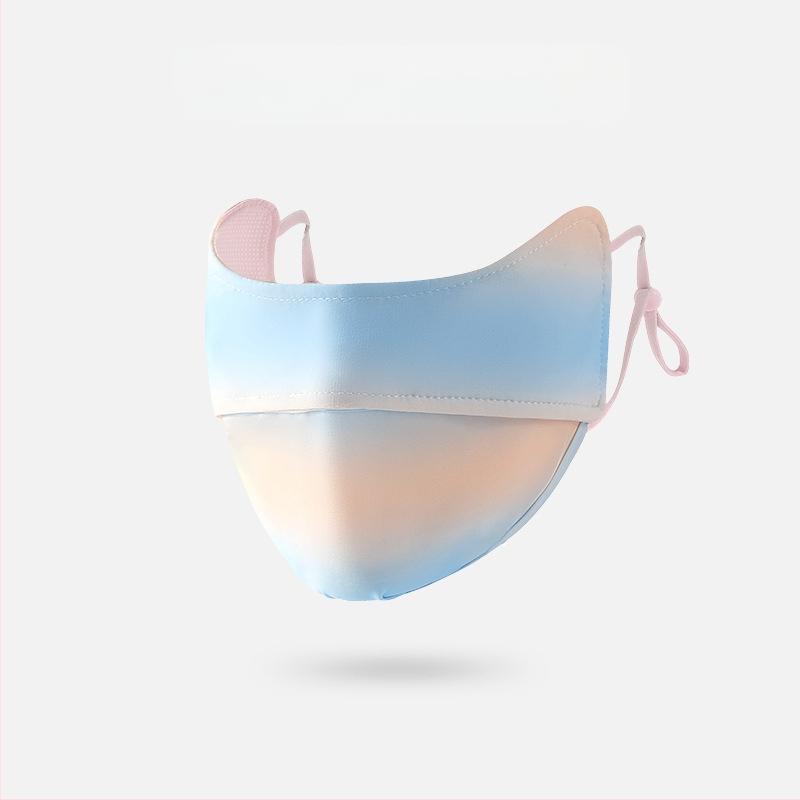 Γυναικεία Μάσκα Αντηλιακής Προστασίας για Γωνία Ματιών, Αναπνέουσα, Καλοκαιρινή, Αντι-υπεριώδης, Ντεγκραντέ, Πάγος, Μεταξωτή Στερεοφωνική Μάσκα Σκίασης UPF50