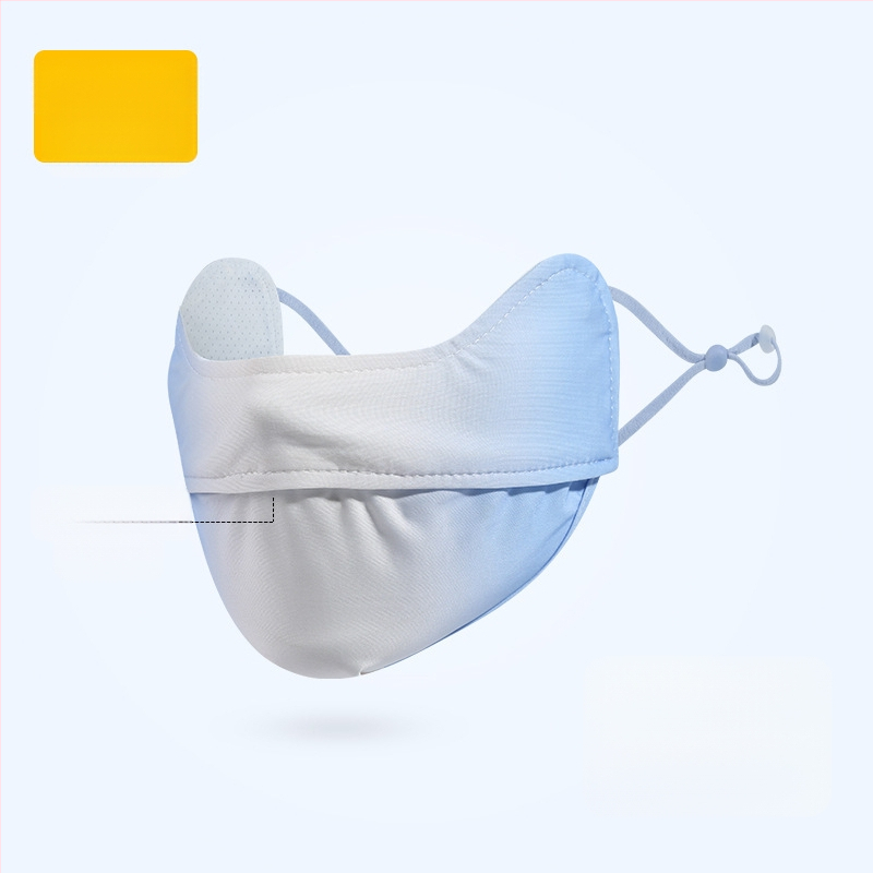 Γυναικεία Μάσκα Αντηλιακής Προστασίας για Γωνία Ματιών, Αναπνέουσα, Καλοκαιρινή, Αντι-υπεριώδης, Ντεγκραντέ, Πάγος, Μεταξωτή Στερεοφωνική Μάσκα Σκίασης UPF50