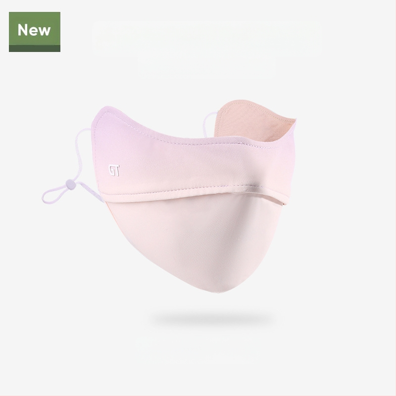 Γυναικεία Μάσκα Αντηλιακής Προστασίας για Γωνία Ματιών, Αναπνέουσα, Καλοκαιρινή, Αντι-υπεριώδης, Ντεγκραντέ, Πάγος, Μεταξωτή Στερεοφωνική Μάσκα Σκίασης UPF50