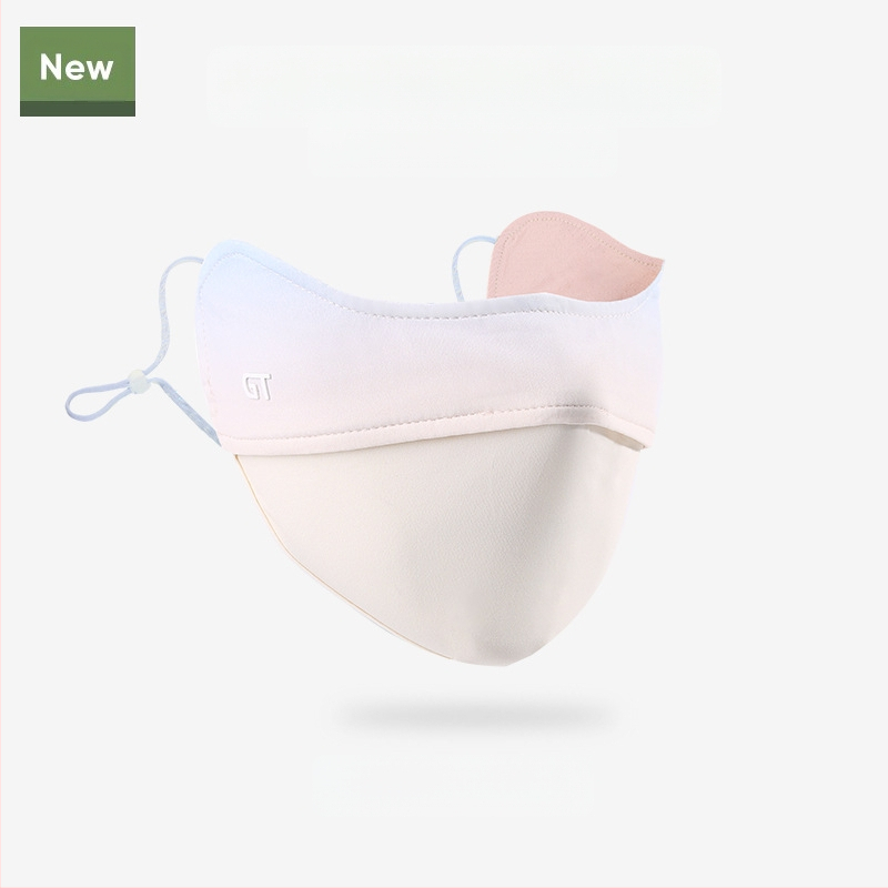 Γυναικεία Μάσκα Αντηλιακής Προστασίας για Γωνία Ματιών, Αναπνέουσα, Καλοκαιρινή, Αντι-υπεριώδης, Ντεγκραντέ, Πάγος, Μεταξωτή Στερεοφωνική Μάσκα Σκίασης UPF50