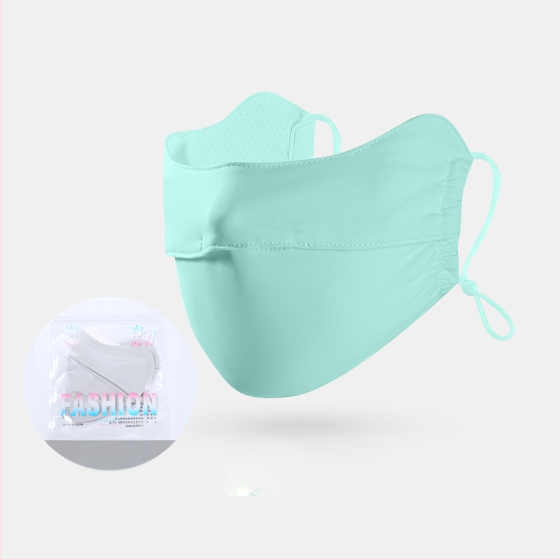 Γυναικεία Μάσκα Αντηλιακής Προστασίας για Γωνία Ματιών, Αναπνέουσα, Καλοκαιρινή, Αντι-υπεριώδης, Ντεγκραντέ, Πάγος, Μεταξωτή Στερεοφωνική Μάσκα Σκίασης UPF50