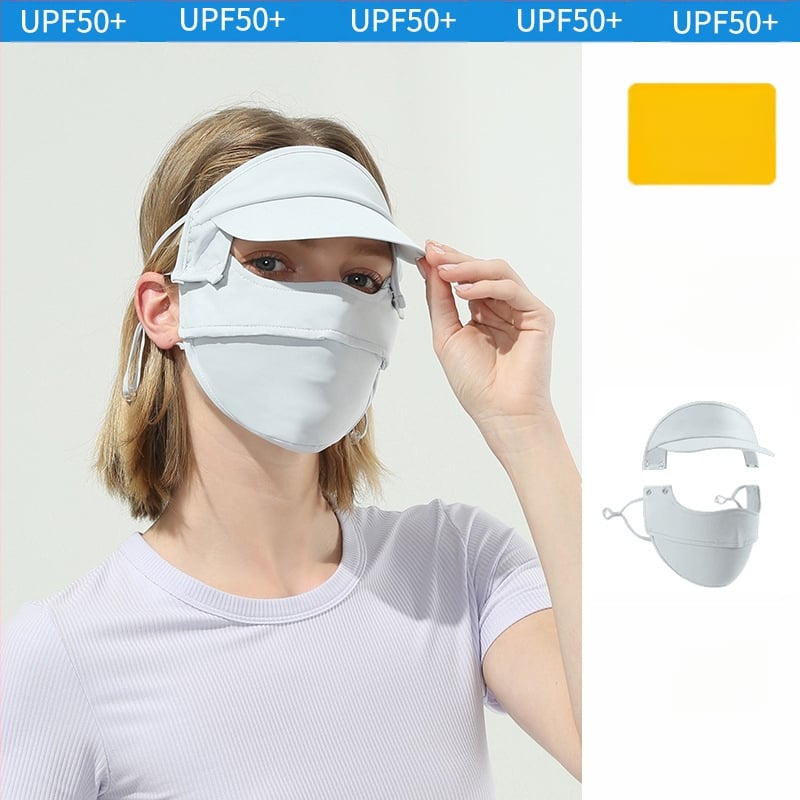 Γυναικεία Μάσκα Αντηλιακής Προστασίας για Γωνία Ματιών, Αναπνέουσα, Καλοκαιρινή, Αντι-υπεριώδης, Ντεγκραντέ, Πάγος, Μεταξωτή Στερεοφωνική Μάσκα Σκίασης UPF50