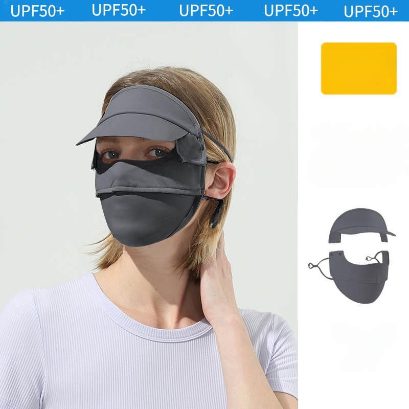 Γυναικεία Μάσκα Αντηλιακής Προστασίας για Γωνία Ματιών, Αναπνέουσα, Καλοκαιρινή, Αντι-υπεριώδης, Ντεγκραντέ, Πάγος, Μεταξωτή Στερεοφωνική Μάσκα Σκίασης UPF50