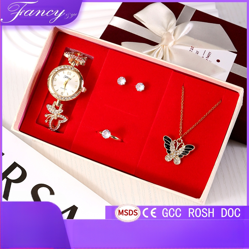 Σετ δώρου για την Ημέρα του Δασκάλου, Κινέζικα, Ημέρα του Αγίου Βαλεντίνου, Ρολόι, Κολιέ, Δαχτυλίδι, Σκουλαρίκια, Κοσμήματα, Δώρο, Ημέρα του Αγίου Βαλεντίνου, Χριστούγεννα