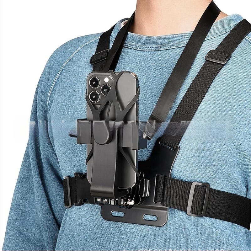 GoPro 12/11/10 комплект: гръден ремък за камера, 360° държач за телефон, презрамка за рамо